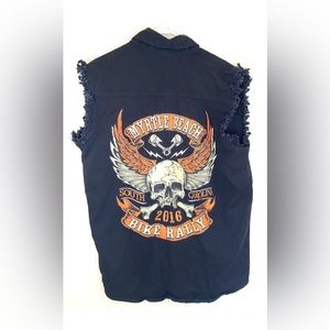 Myrtle Beach Bike Rally 2016 Sleeveless Biker Shirt Size Large